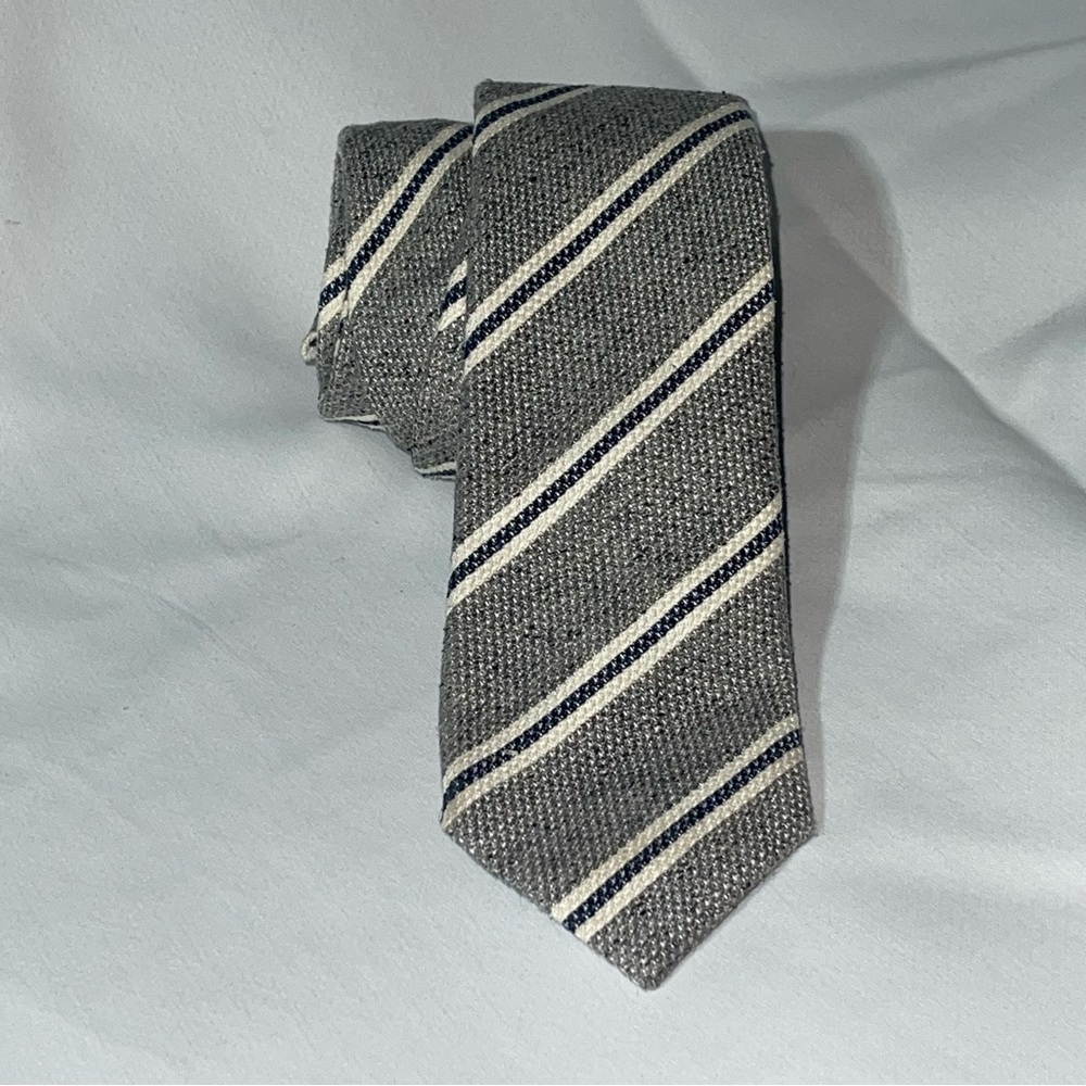 Suitsupply Gray Woven Diagonal  Striped Men's Tie 59x3